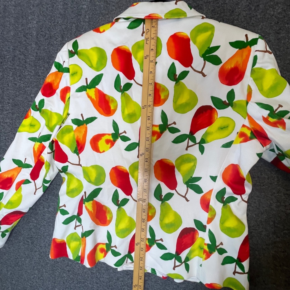 Harve Benard Pear Print Blazer Womens 12 Fruitcore Kitschy Pop Art Eclectic - Picture 14 of 15